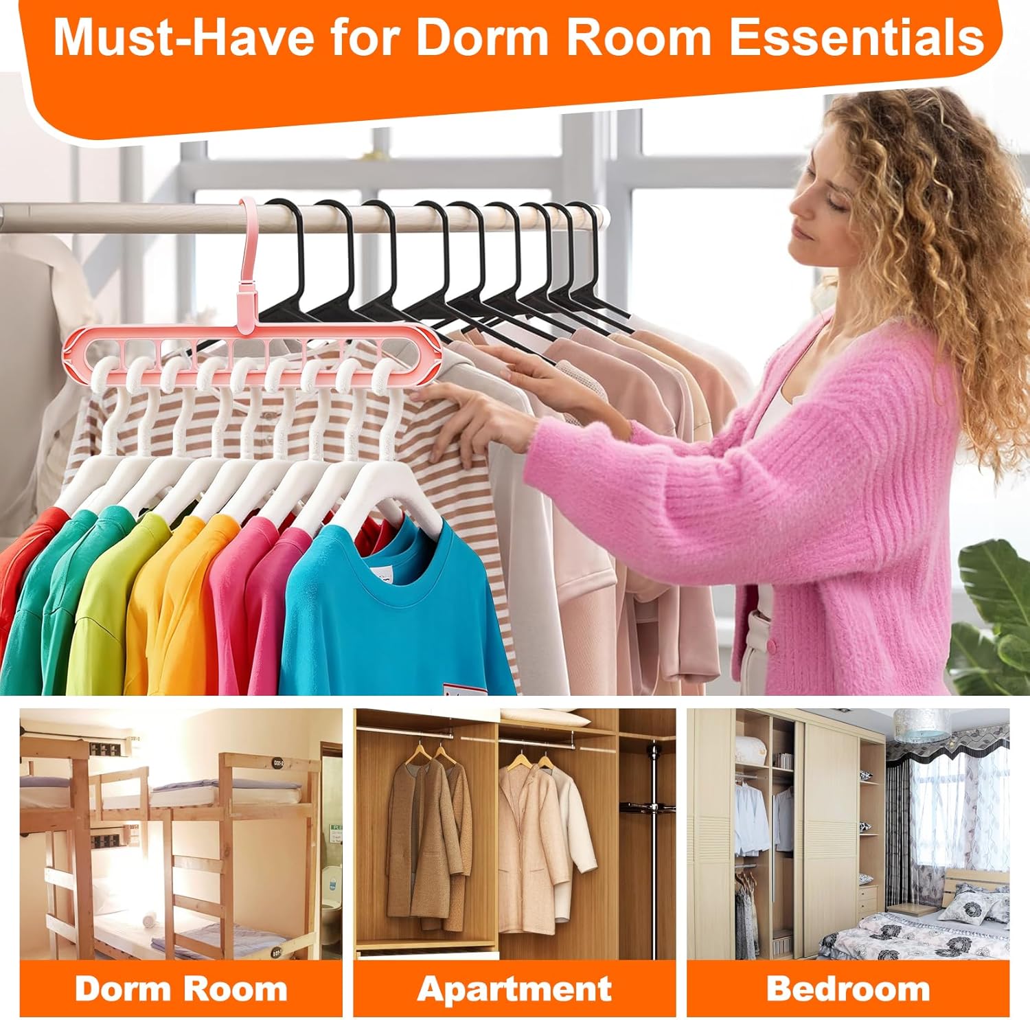 Closet Organizers and Storage,College Dorm Room Essentials,Pack of 6 Multifunctional Organizer Magic Space Saving