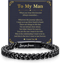 Black Chain Bracelets for Men : Stainless Steel Franco Chains Love you Forever Engraved Link Men's Bracelet to Son