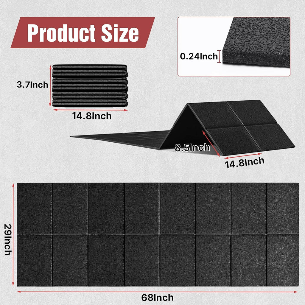 Treadmill Mat for Floor Protection, 68" × 29" Heavy Duty Exercise Equipment Mat for Home Gym, Anti-Slip Shock