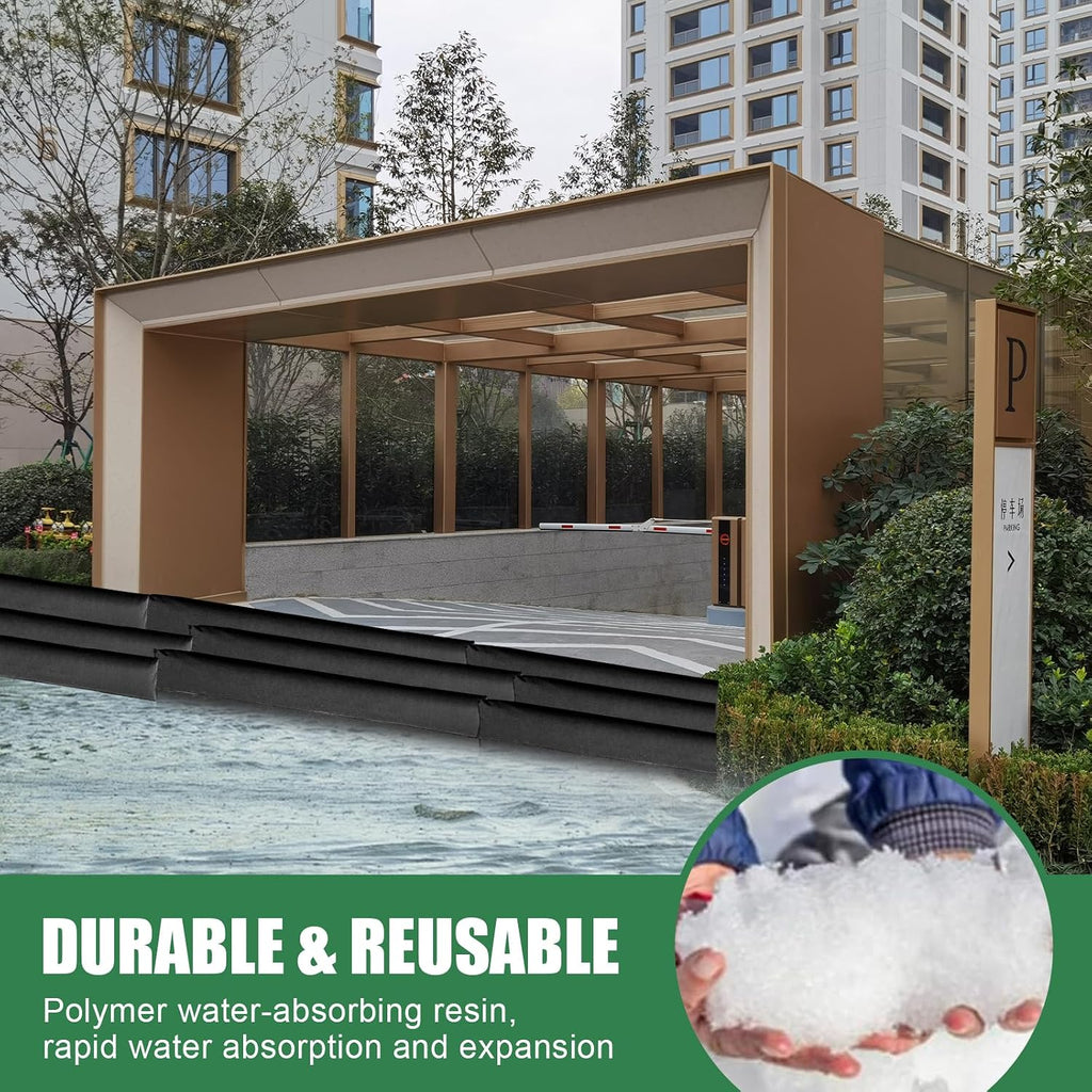 (5 PCS) 5 ft x 6.5 in Water Activated Flood barriers for Reusable Flood barriers Water Absorbing Flood barriers No
