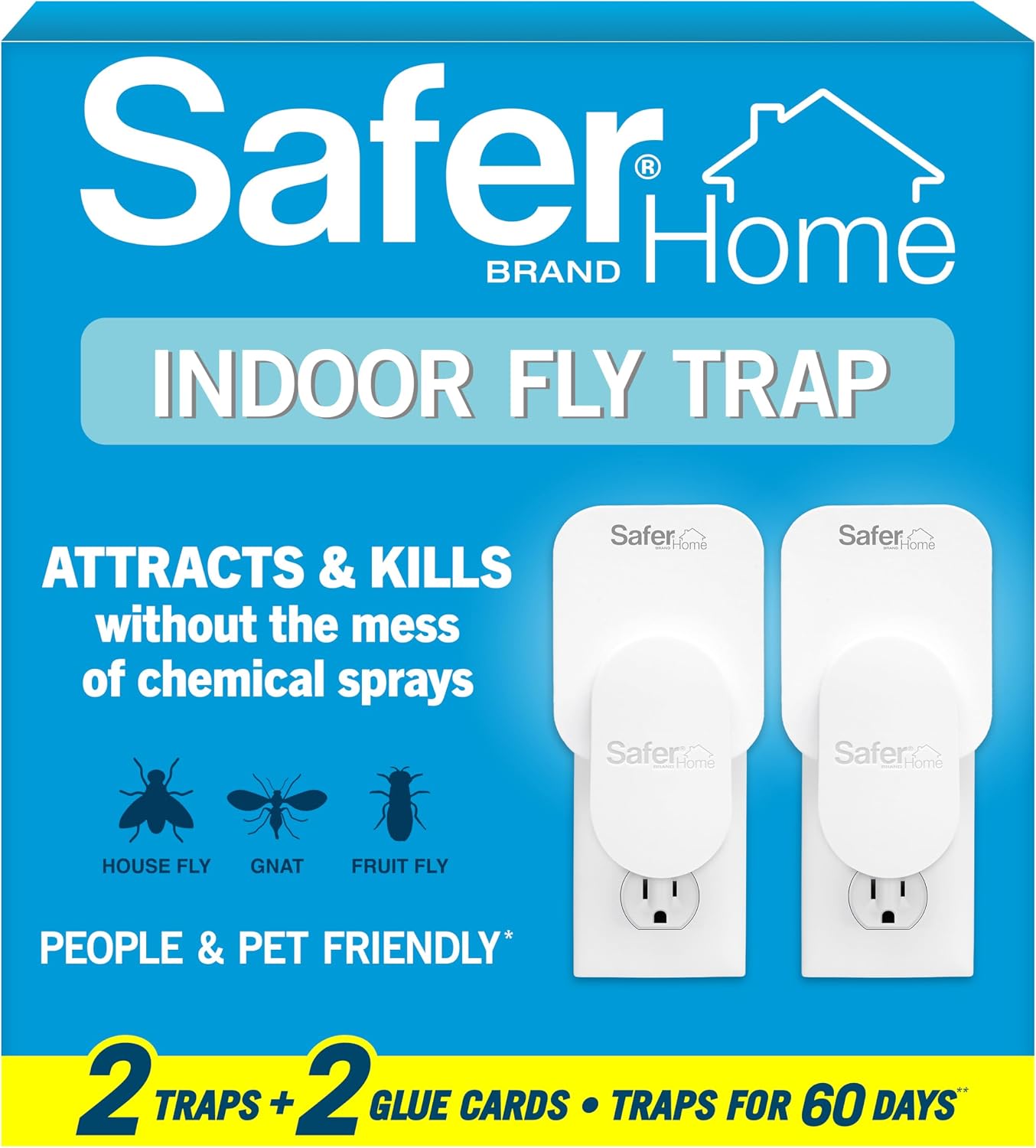 Home Flying Insect Trap, Plug-in Fruit Fly Trap for Indoors, 2-Pack | Flying Insect, Moth, & Gnat Trap, Fruit Fly