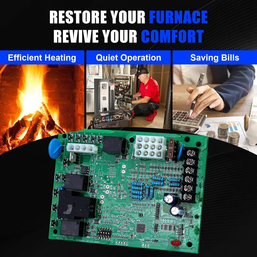 50A65-5165 Gas Furnace Control Board Compatible with Trane & American Standard - Replaces White-Rodgers 50A65-475, 50A65-474, 50A65-476 - Single Stage HSI Ignition Controller with 80V Output