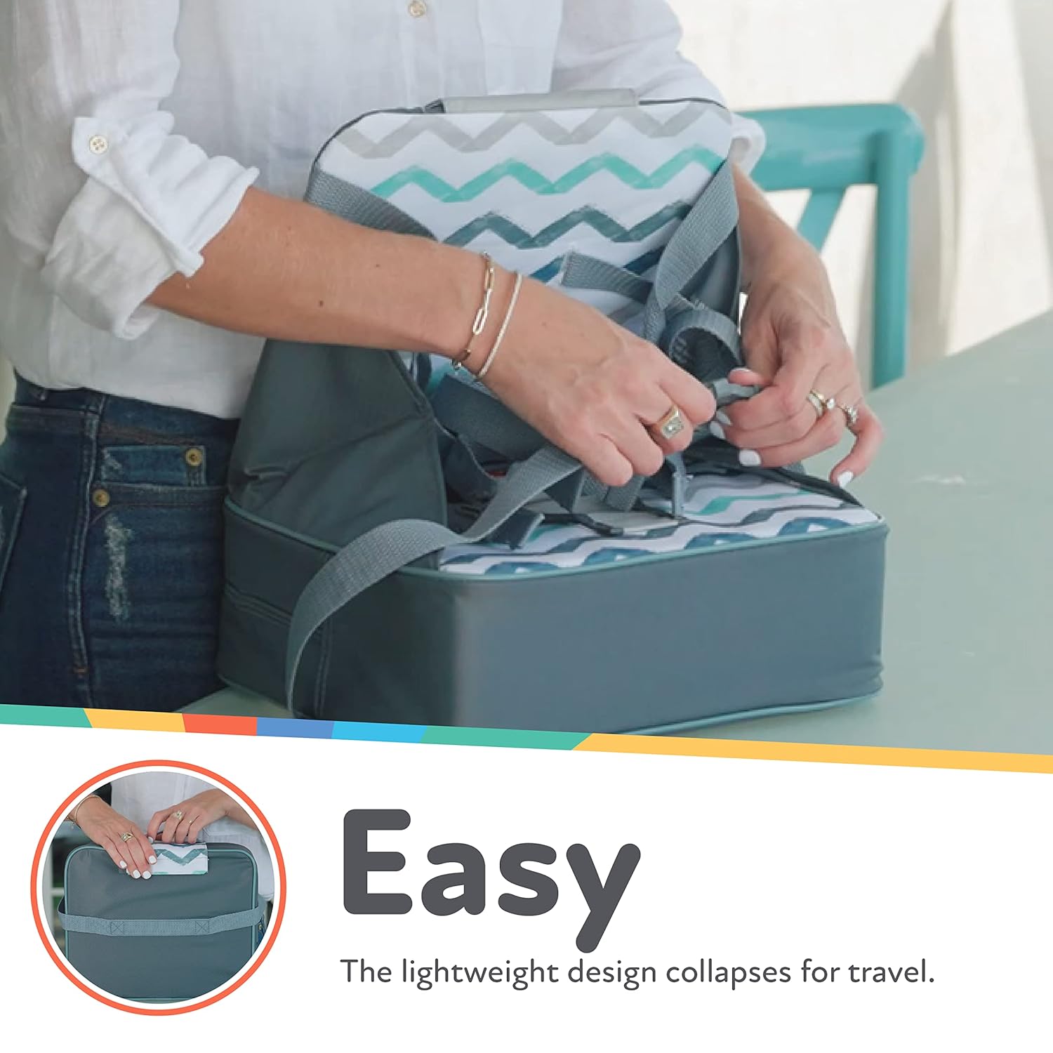 Easy Go Booster Seat for Kitchen Chair - Travel Booster Seat for Babies and Toddlers - 9+ Months - Holds up to 35