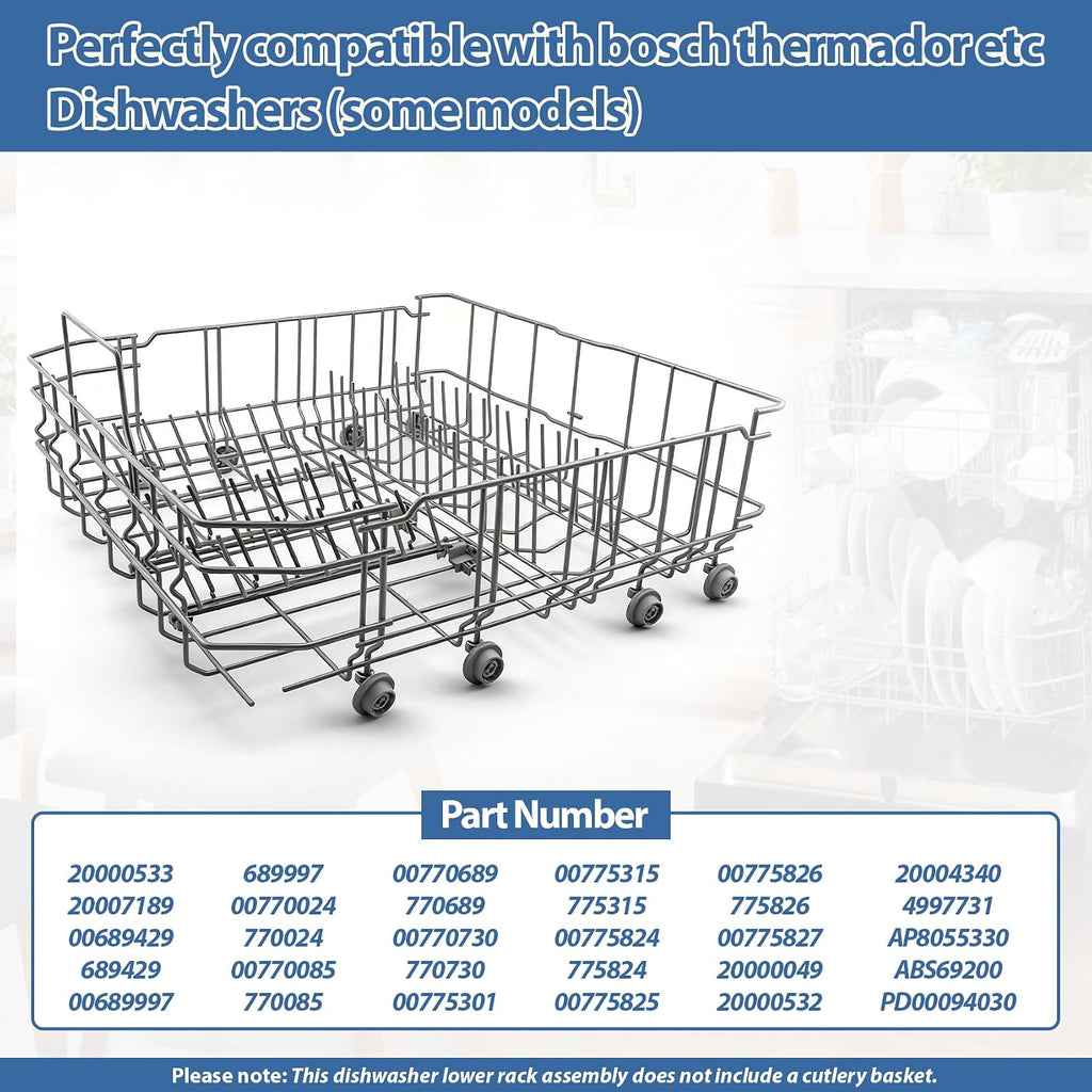 20000533 20007189 Dishwasher lower dishrack Assembly for bosch thermador