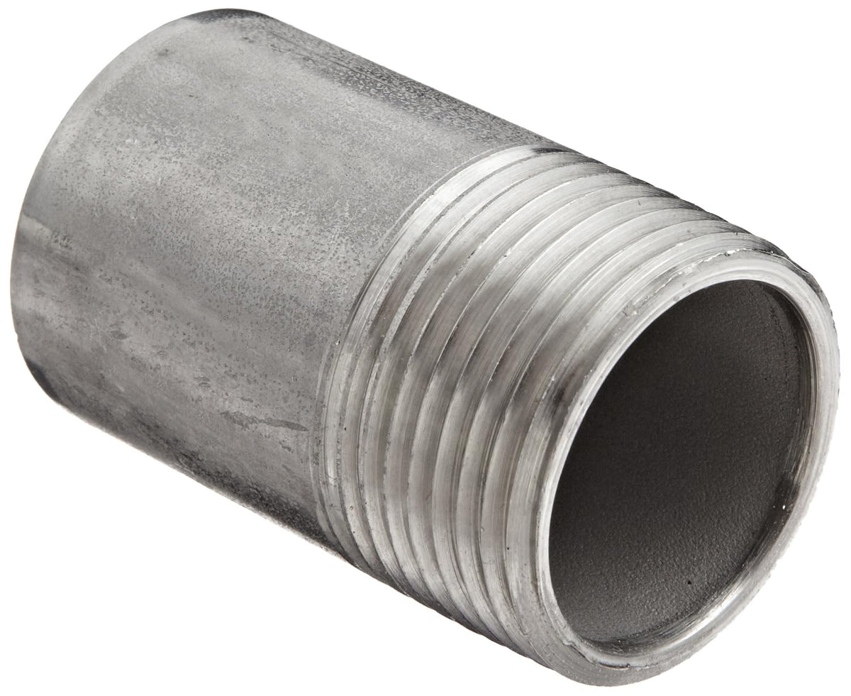 Dixon PNS1000 Stainless Steel 304 Pipe and Welding Fitting, Nipple, 1" NPT Male, 2" Length