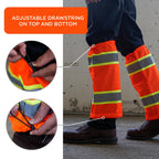 GloWear 8009 High Visibility Reflective Leg Gaiters, Two-Tone Mesh, Class E, 1- Pair , Orange