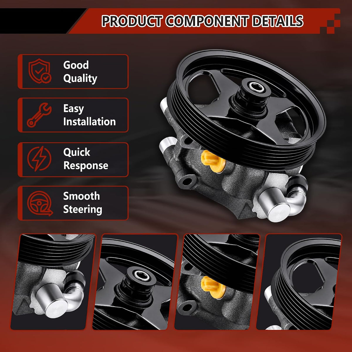 20-312P1 Power Steering Pump with Pulley for Ford F150 2004-2008