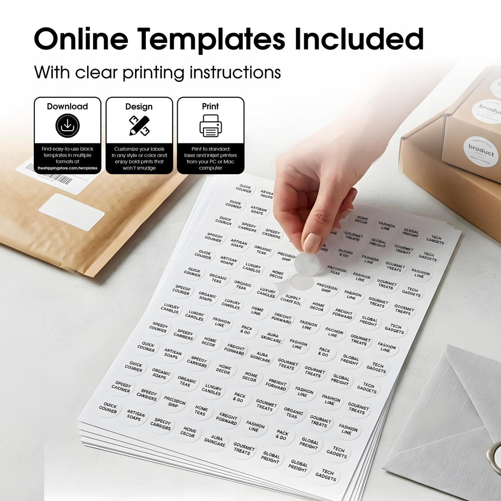0.75" Sticker Labels for Laser & Inkjet, Spartan Industrial Template C001