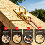 Reusable Roof Anchor for Fall Protection, Gold-Plated Steel