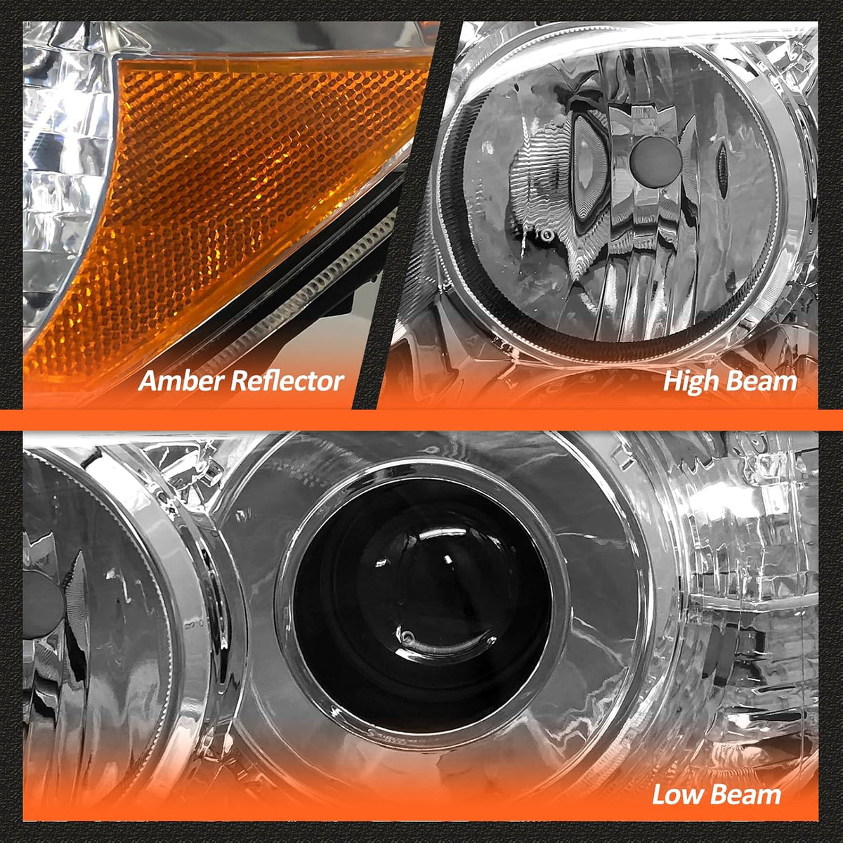 for 2006-2009 Toyota 4Runner Headlights Assembly Chrome Pair