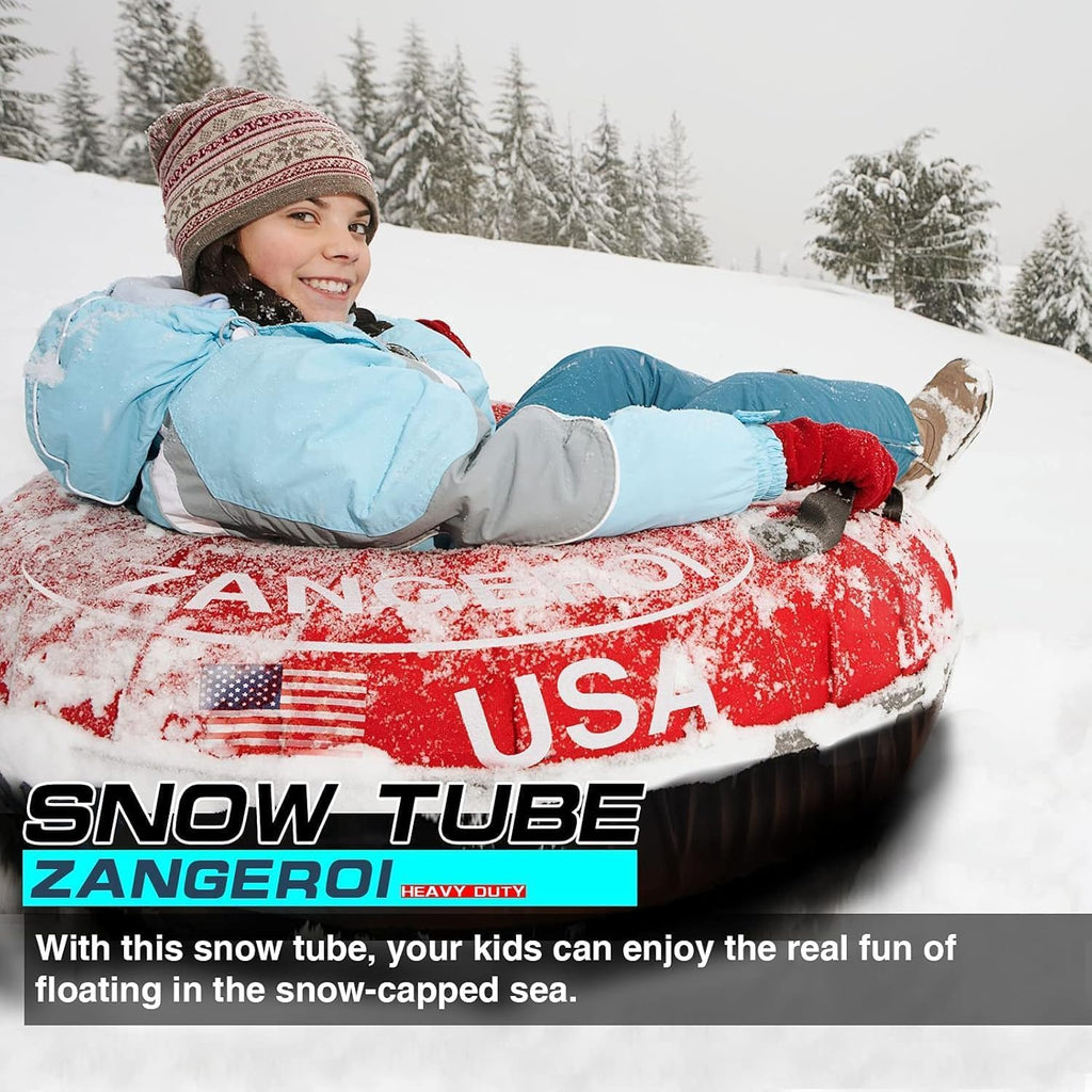 Snow Tube for Sledding Snow Tubes Heavy Duty Snow Tube for Kids Adult Snow Sled Sledding Tube Inflatable Snow Tubes