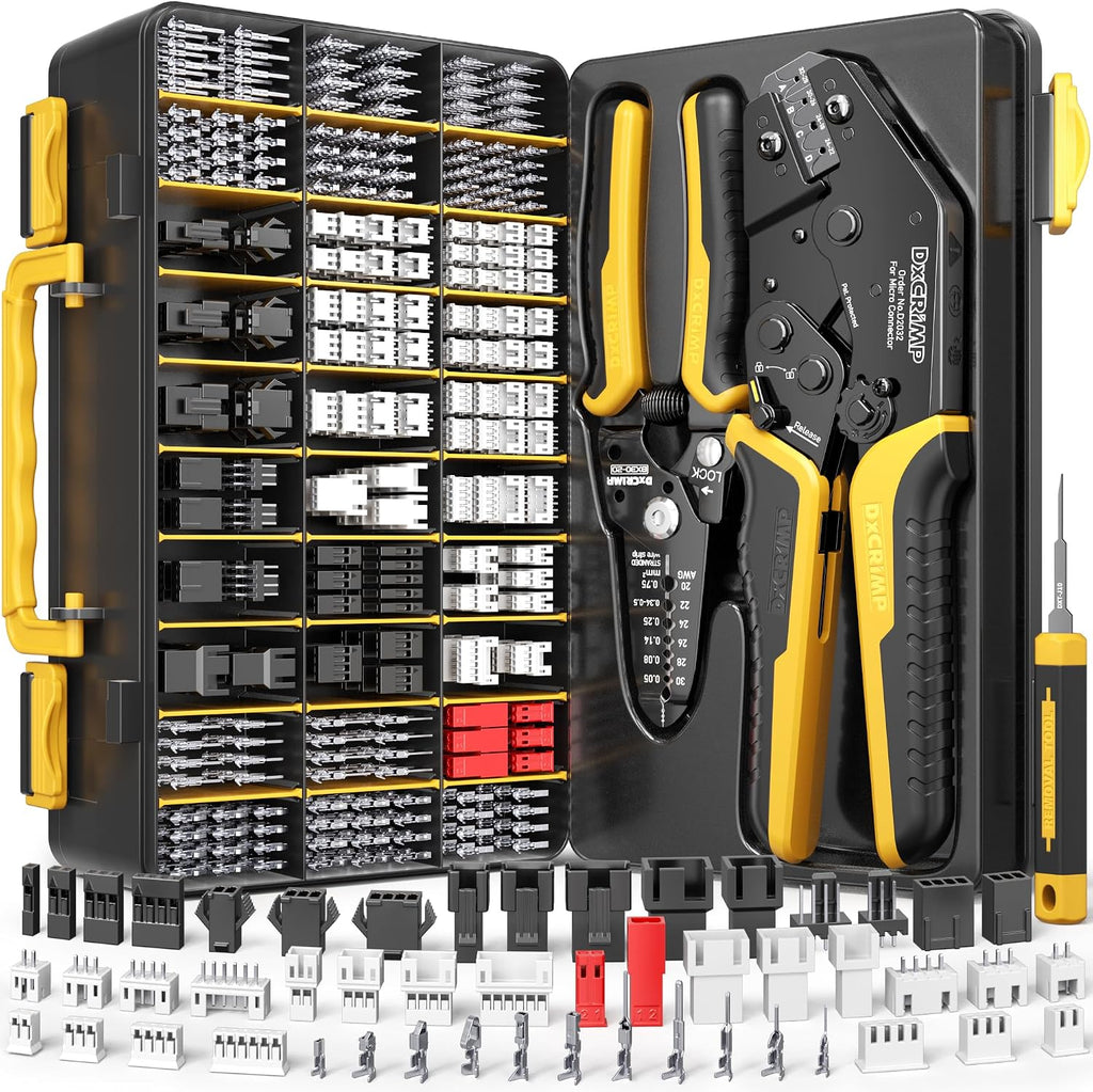 Crimping Tool Kit, 50 Types of JST-PH/XH/SM/SYP & 2.54mm Connectors