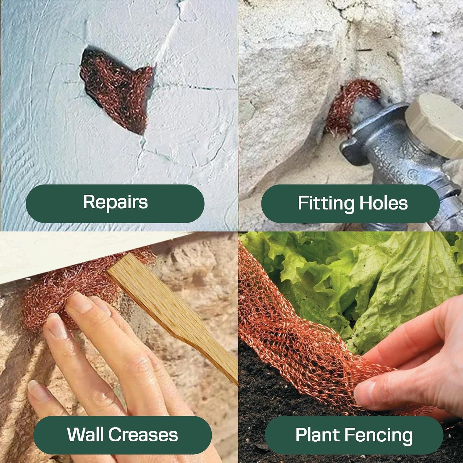3rd Gen Copper Mesh Rodent Control Kit 5" x 35ft, 100% Premium Copper Wool for Sealing Holes & Water Gaps, Blocks