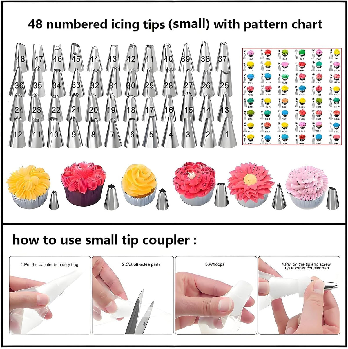 Piping Bags and Tips Set, 130 Pcs Baking Supplies
