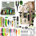 Fishing Backpack with Tackle Boxes,Fishing Lure Kit and Tool | Waterproof Fishing Tackle Bag With Rod Holder, Sling