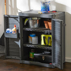 MaxIt 2-Shelf Lockable Utility Storage Base Cabinet, Gray