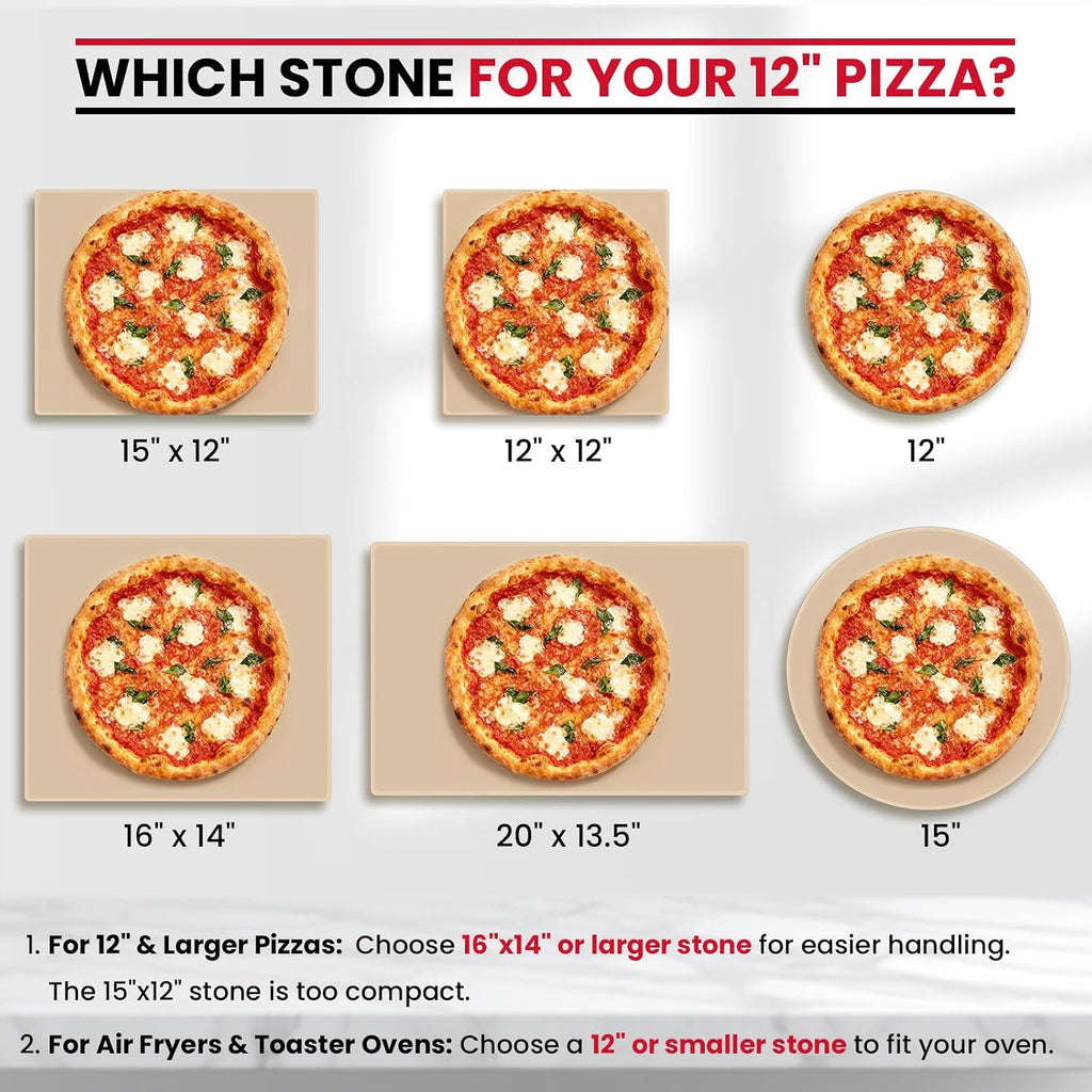 15 x 12 Inch Rectangular Pizza Stone for Oven and Grill, 6.8 Lbs
