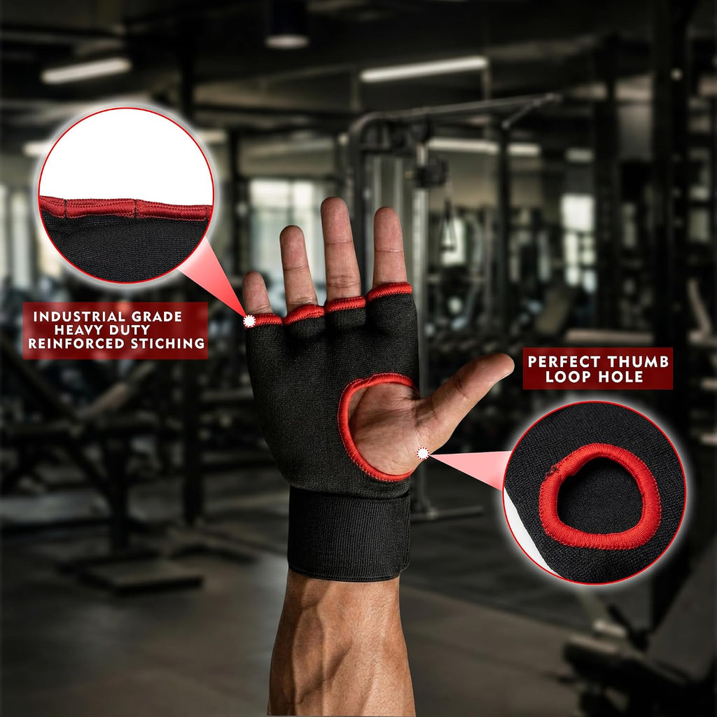 Gel Hand Wraps for Boxing Gloves - Quick Wrap Inner Gloves with Knuckle Protection for Men & Women, Easy Boxing Wraps