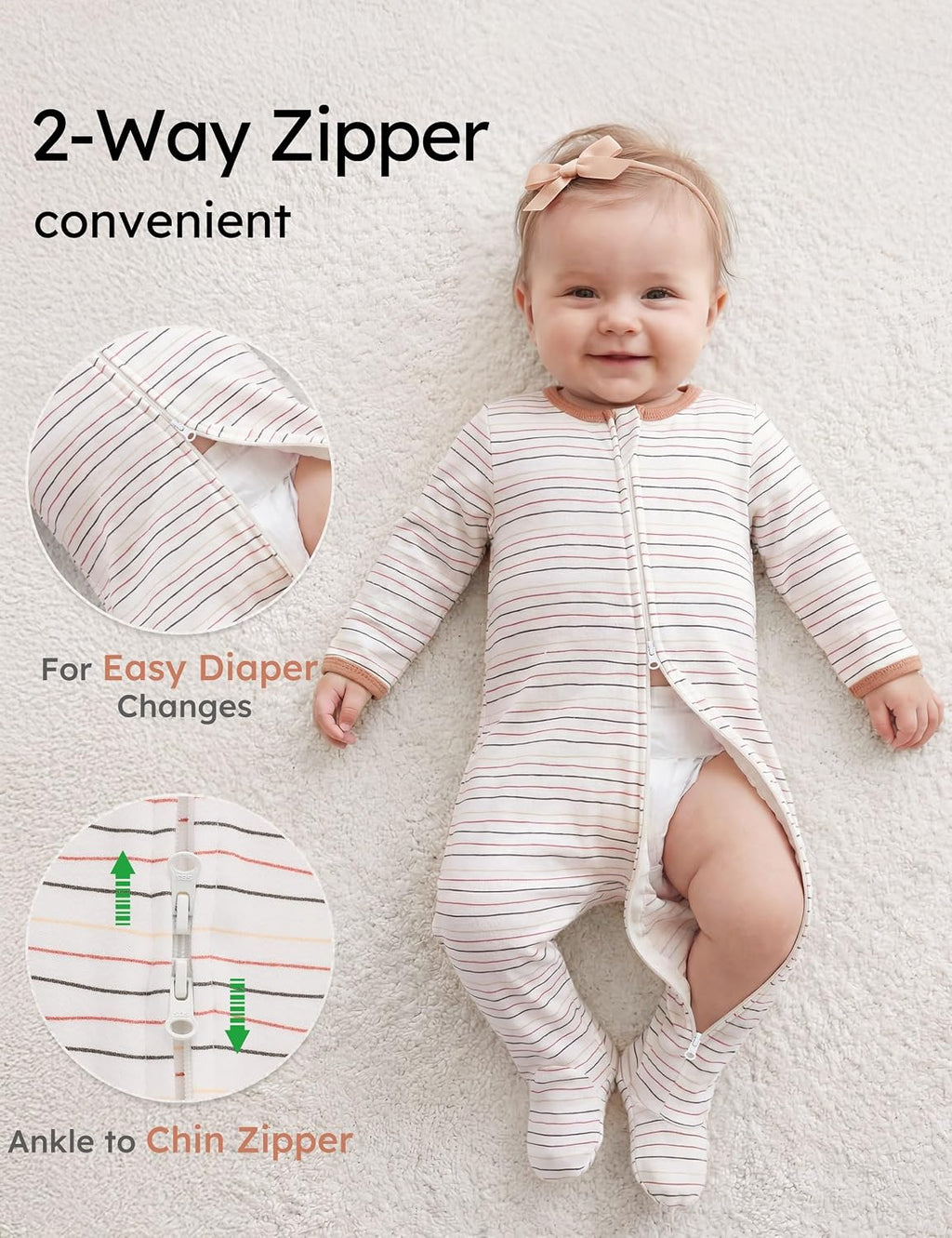 Baby Pajamas 100% Organic Cotton Newborn Sleepers Boy Girl Clothes