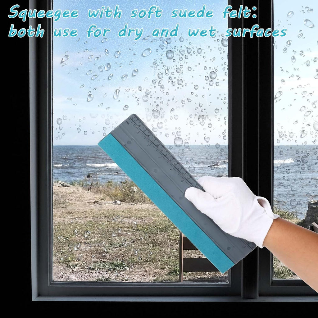 Felt Squeegee, 1Pcs 12 Inch Vinyl Squeegee Tool Wallpaper Tools Window Tint Squeegees, Universal with 30CM Scale
