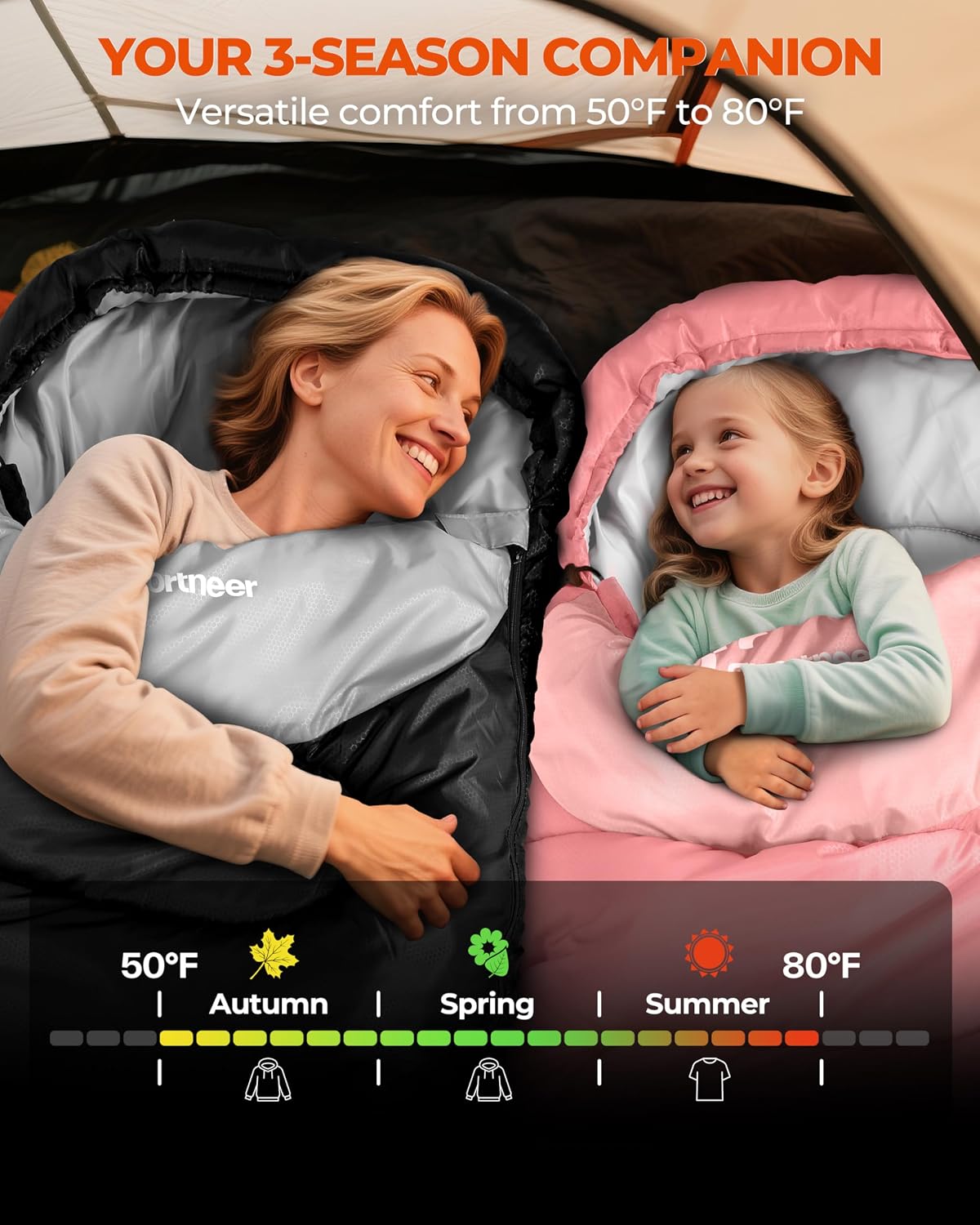 Sleeping Bag for Adults Kid Waterproof lightweight Camping Hiking
