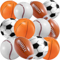 16" Inflatable Sports Beach Balls Variety Pack (12 Pcs) - 3 of Each - Basketball, Baseball, Football, Soccer Beach