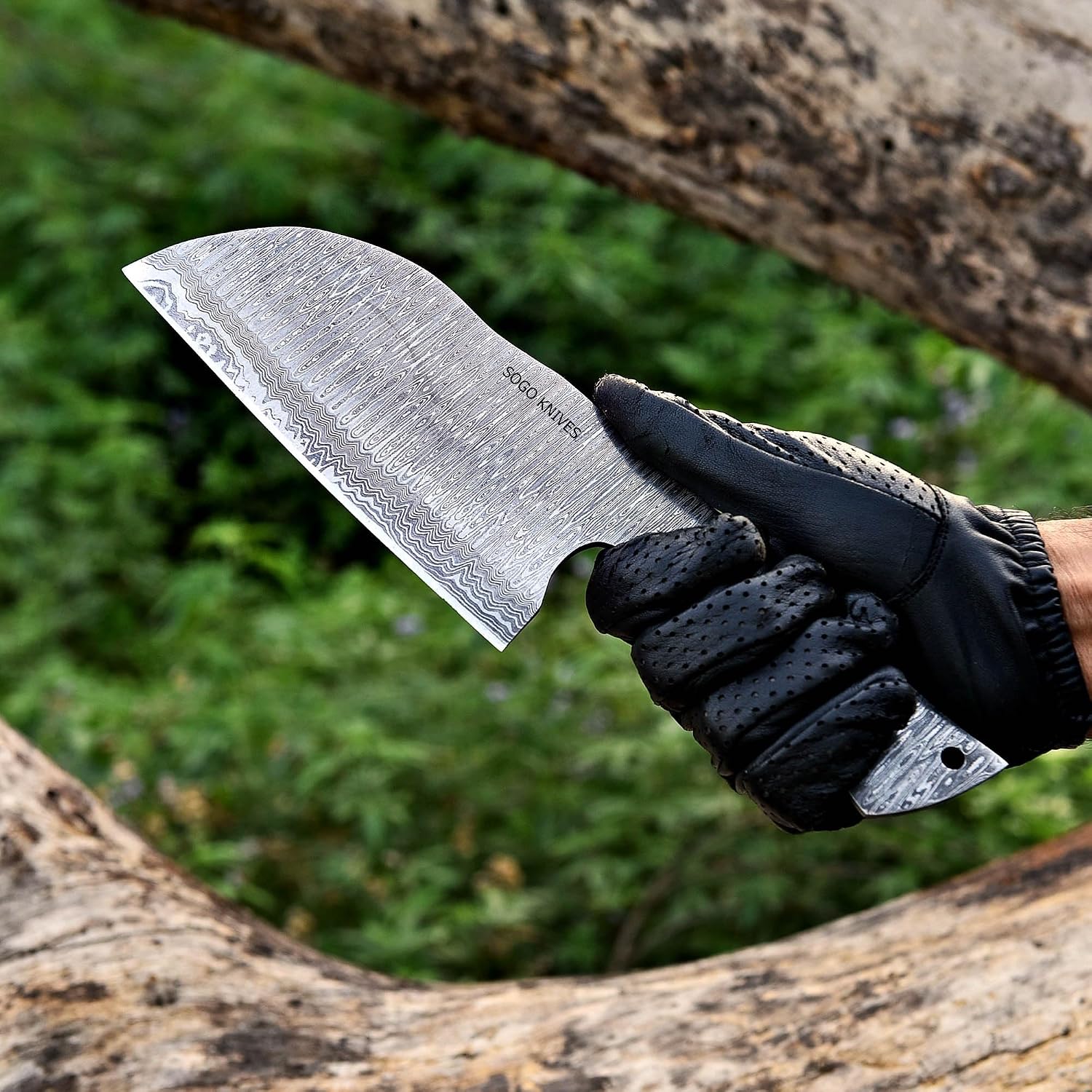 Damascus Knife Making Kit - DIY Handmade Knife Set Includes Meat Cleaver Blank, Steel Blade, Pins, Handle Scales and