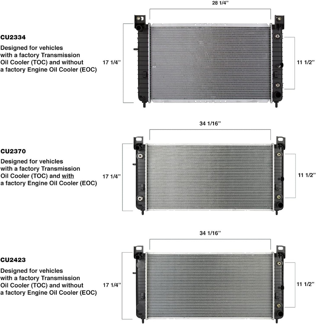 Spectra Premium CU2423 Radiator for Chevy Silverado 1500, Chevrolet, Gmc