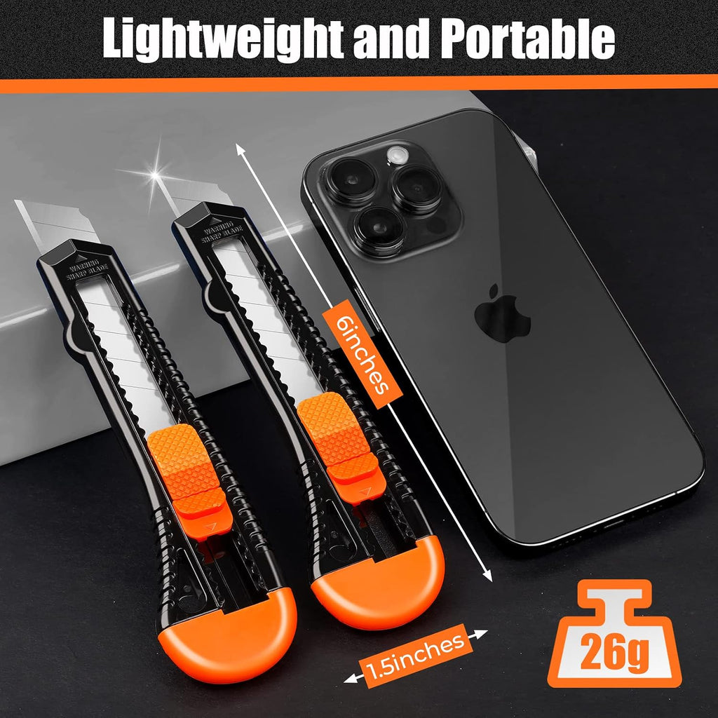 12 Pack Box Cutter Retractable, 18mm Snap-Off Utility Knife