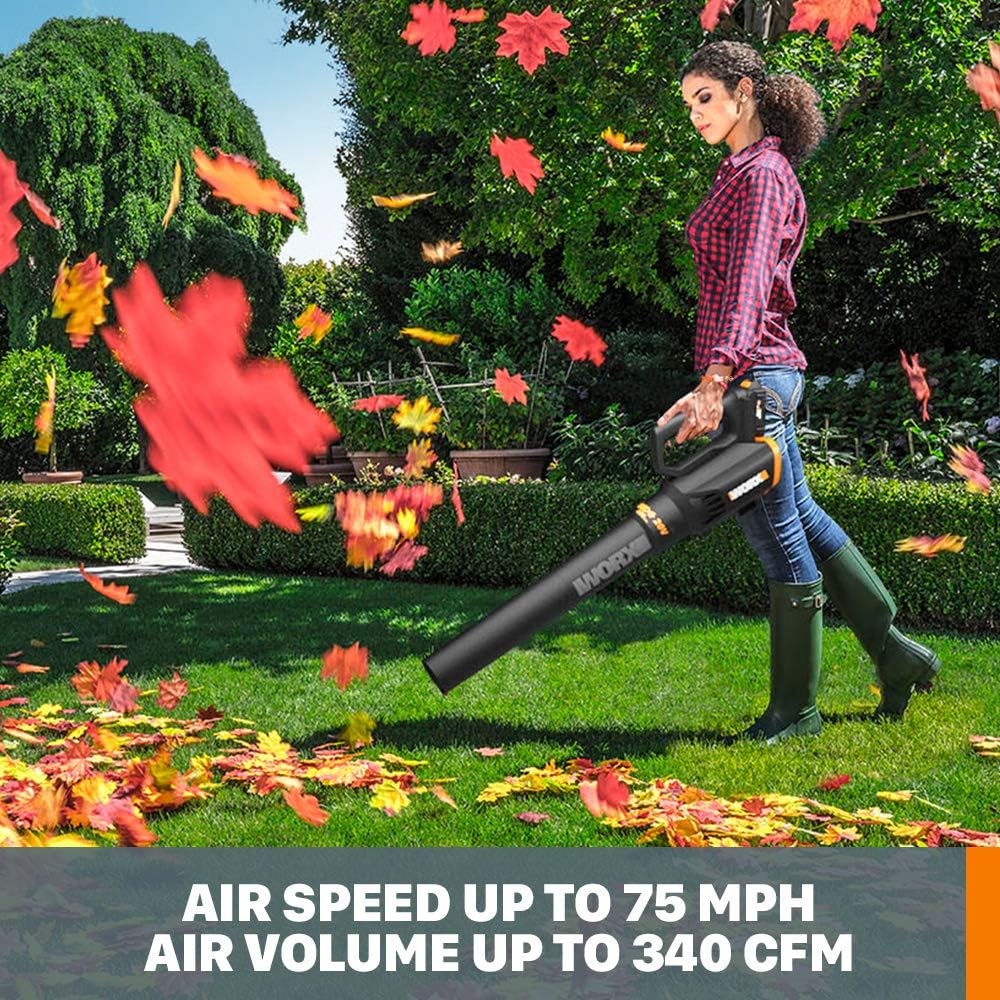 20V 12" Cordless String Trimmer & 360CFM Leaf Blower Kit, WG928 | Electric Weed Wacker with Command Feed, Blower with