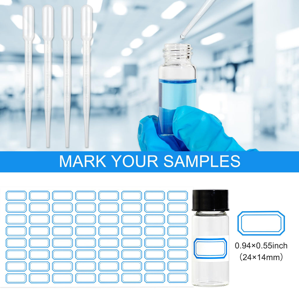 10ml Clear Glass Vials with Screw Caps 20PCS