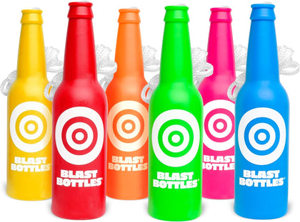 Blast Bottles – 3 or 6 Pack – Shatterproof Bottle Shooting Targets with Rope for Firearm Target Practice, Great for