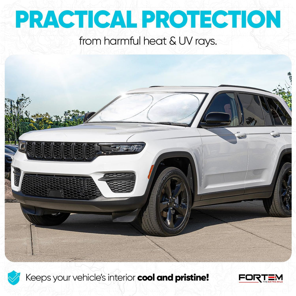 Car Sun Shade for Windshield, Reflective Windshield Sunshade, 240T Polyester, Automotive Interior Sun Protection