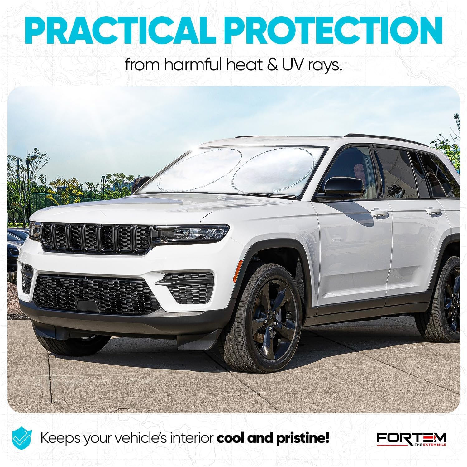 Car Sun Shade for Windshield, Reflective Windshield Sunshade, 240T Polyester, Automotive Interior Sun Protection