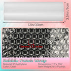 12 in x 60 ft Clear Bubble Cushioning Wrap, 4Roll Protective Bubble Packing Roll for Moving, Shipping, and Fragile Items