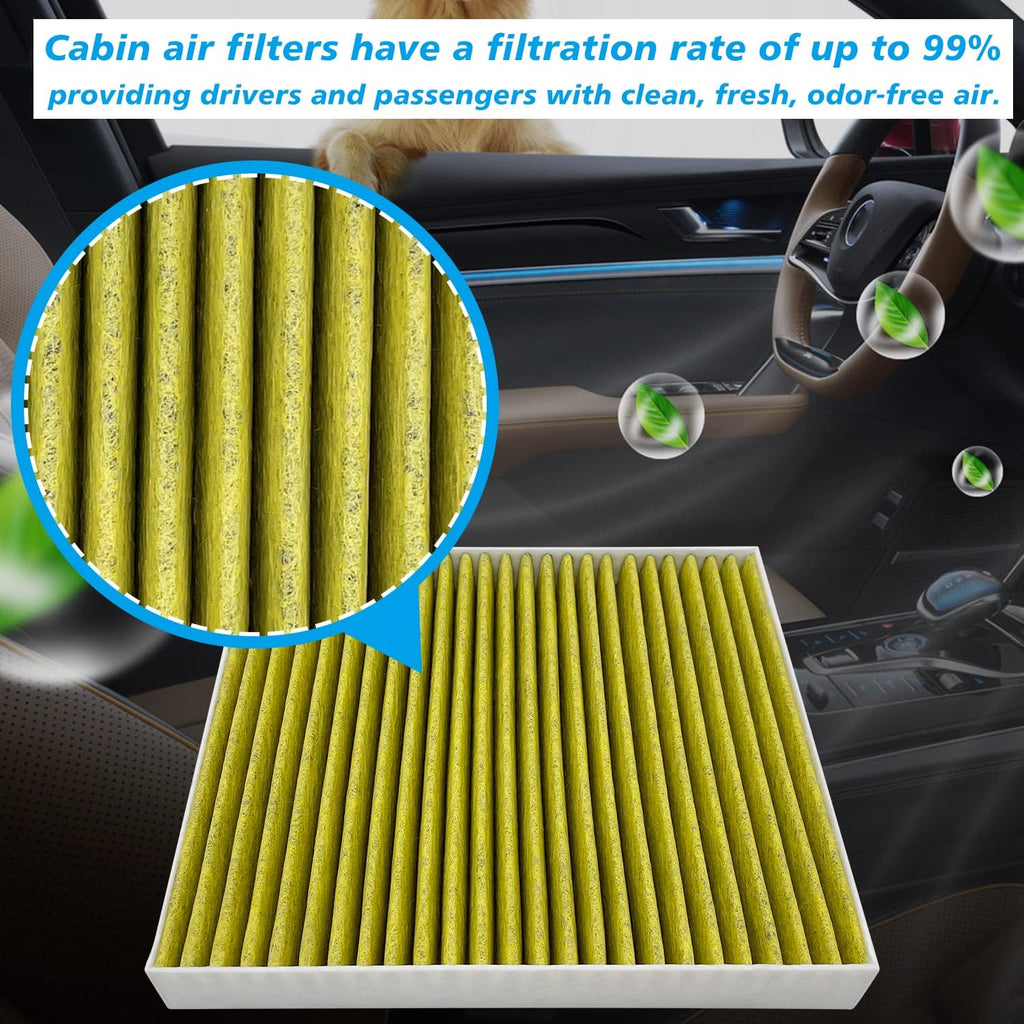 2PCS Cabin Engine Air Filter Kit Fit for 2021-2025 2026 ES250, 2019-25 ES350, NX250, NX350, 2019-22 AVALON,2018-24