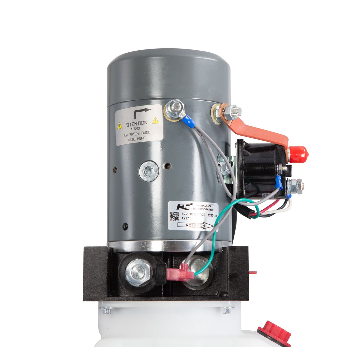 KTI Single Acting 12V Hydraulic Pump - 6 Quart