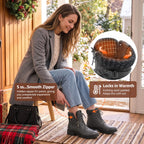 Women's Combat Boots Non-Slip Soft Sole Winter Ankle Booties Grey 8
