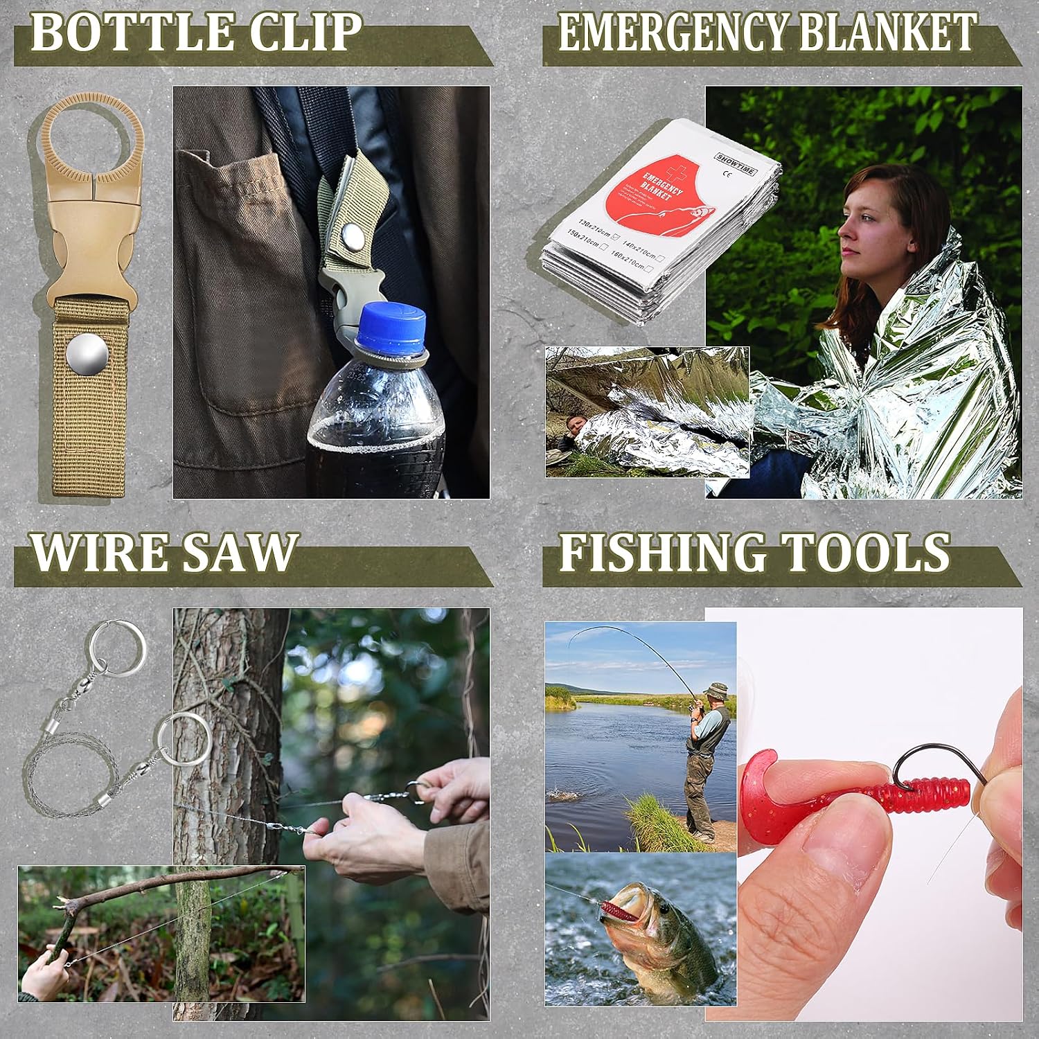 Gifts for Men Fathers Day Dad Husband Boyfriend Him, Survival Kits, 14 in 1 Survival Gear Camping Essentials Cool