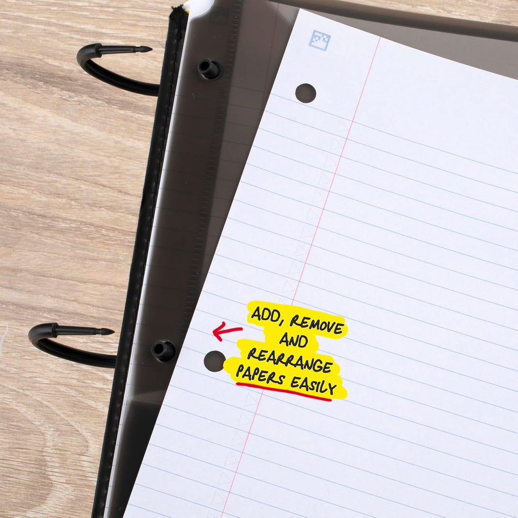 Flex Refillable Notebook + Study App, College Ruled Paper and 1 Inch TechLock Ring Binder with Pockets, Tabs and