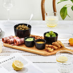 Mini Ramekins 2 OZ, Ceramic Dipping Sauce Cups, Set of 6, Black
