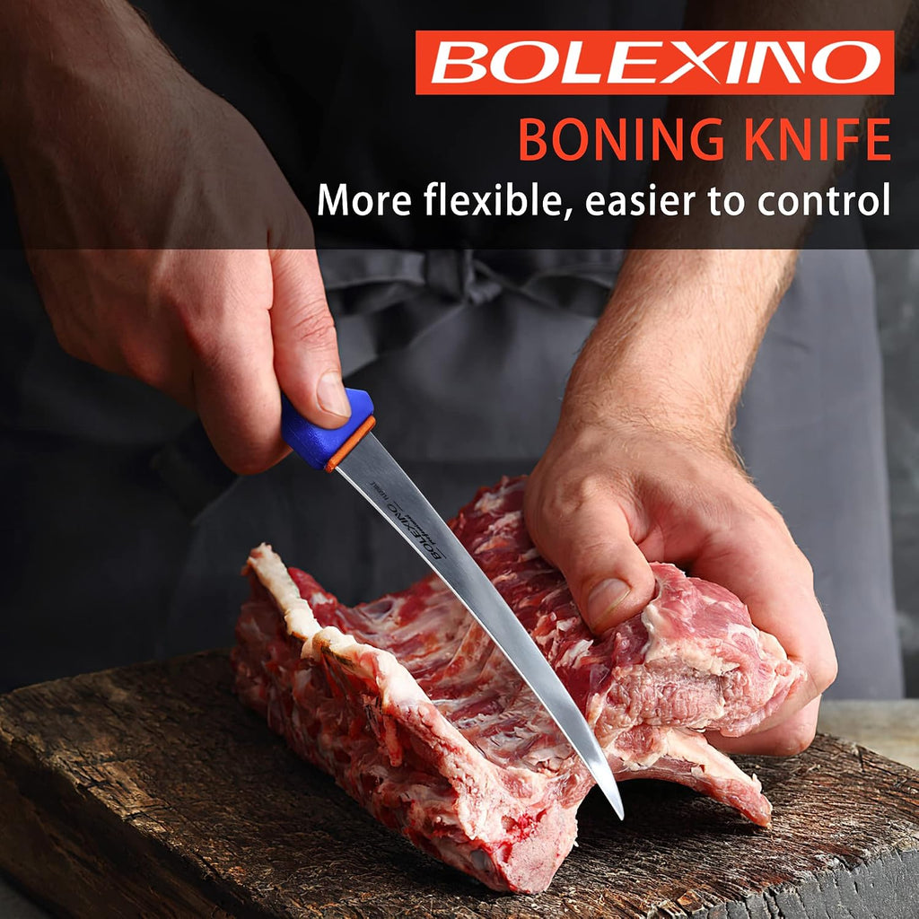 6 Inch Boning Knife Flexible Curved Blade for Meat & Fish Deboning