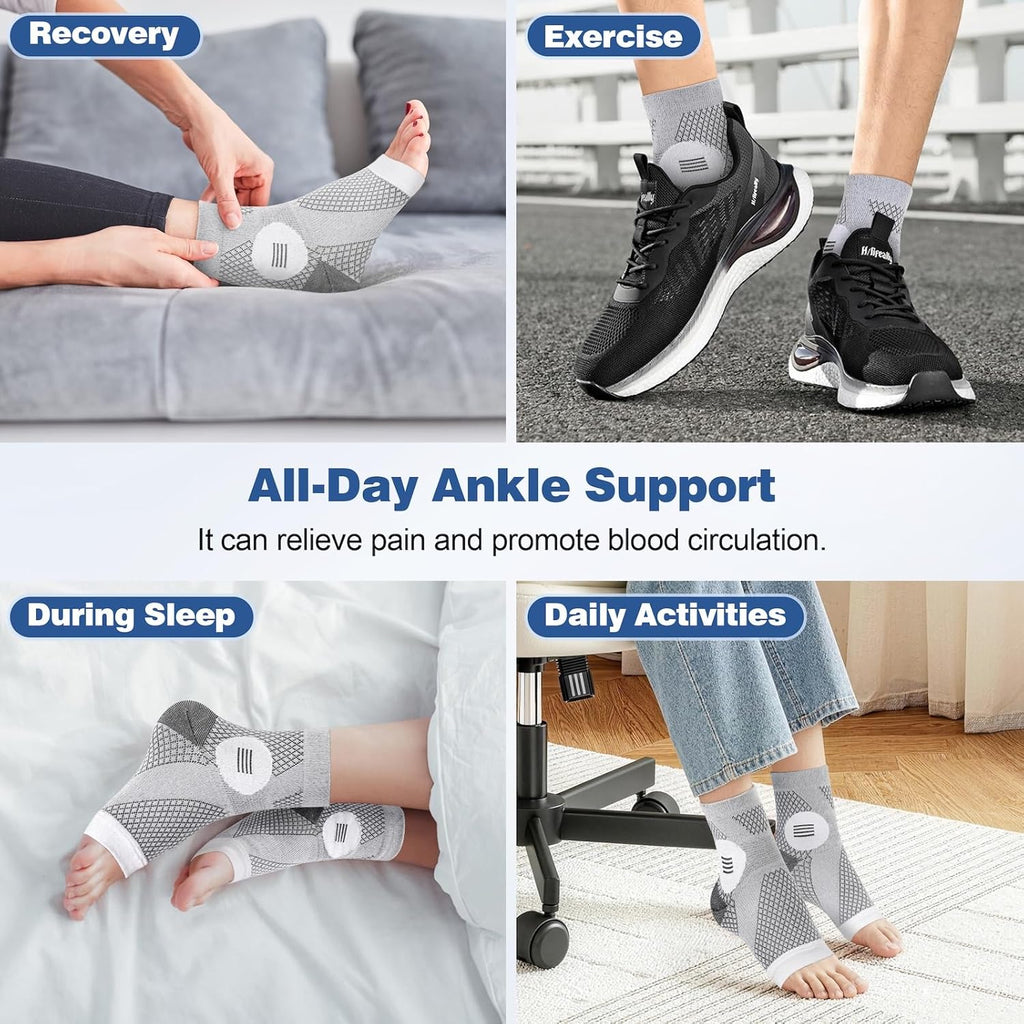 3 Pairs Neuropathy Socks for Women and Men, Toeless Compression Socks | Toeless compression sleeves for daily wear