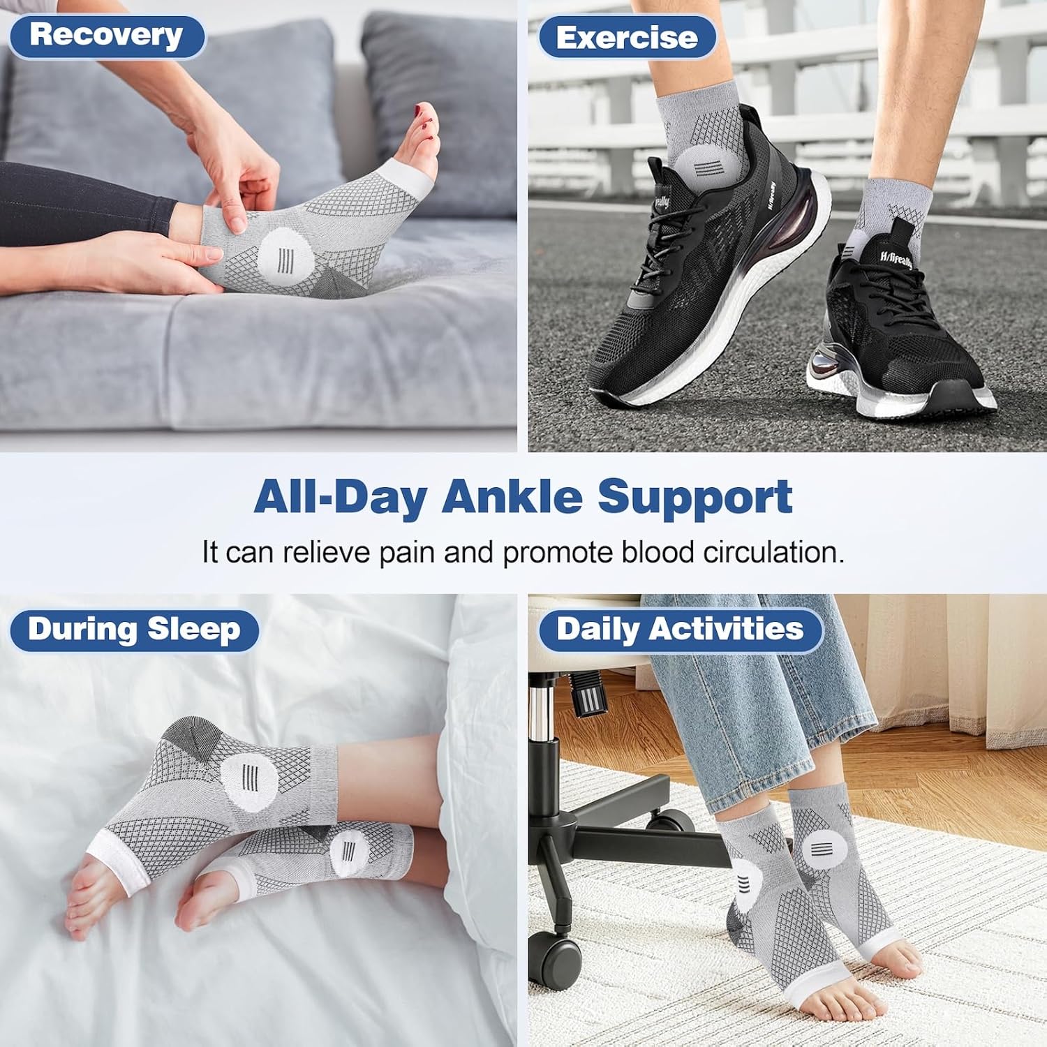 3 Pairs Neuropathy Socks for Women and Men, Toeless Compression Socks | Toeless compression sleeves for daily wear