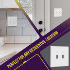 ENERLITES Oversized Double Toggle Light Switch Cover Plate, 1 Pack, White