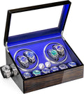 Watch Winder for Automatic Watches 4 Watch Winder Piano Paint | 4 Watch Rotator and 6 Extra Storages with Super Quiet