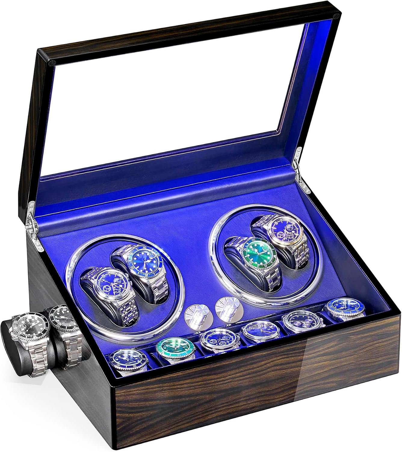 Watch Winder for Automatic Watches 4 Watch Winder Piano Paint | 4 Watch Rotator and 6 Extra Storages with Super Quiet
