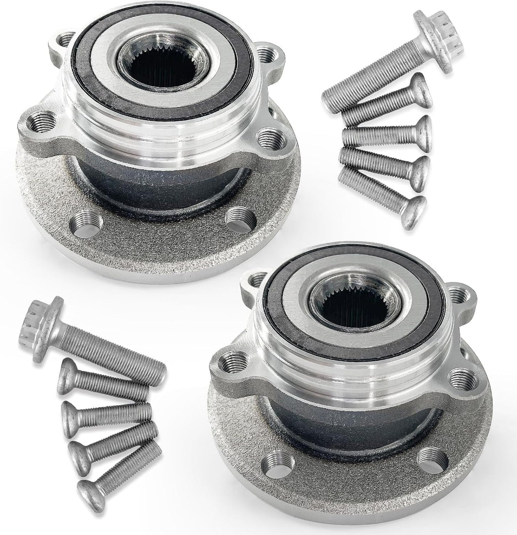 Pair 513253 FWD/AWD Front Wheel Bearing Hub Assembly Compatible with Audi A3 Q3 TT, Hub Bearing for VW Beetle CC EOS Golf GTI Jetta City Passat 06-22, R32 Rabbit 06-09, for Tiguan 09-17, 5 Lug w/ABS