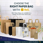 Large Paper Bags w/Twist Handles | 60-Pack | Black 16x6x12