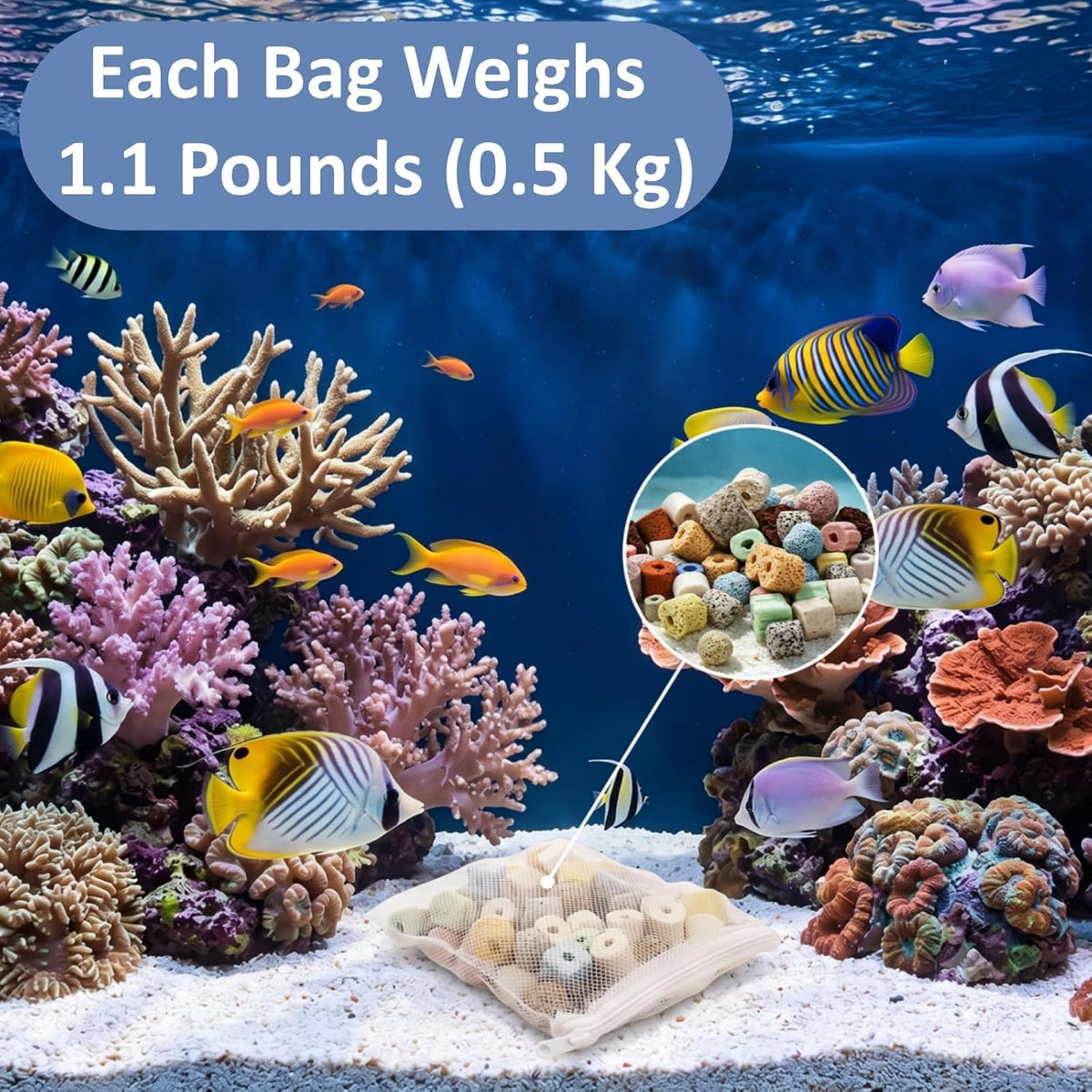 4 Bags 13-in-1 Aquarium Filter Ceramic Bio Balls, 2000g/4.4Lbs